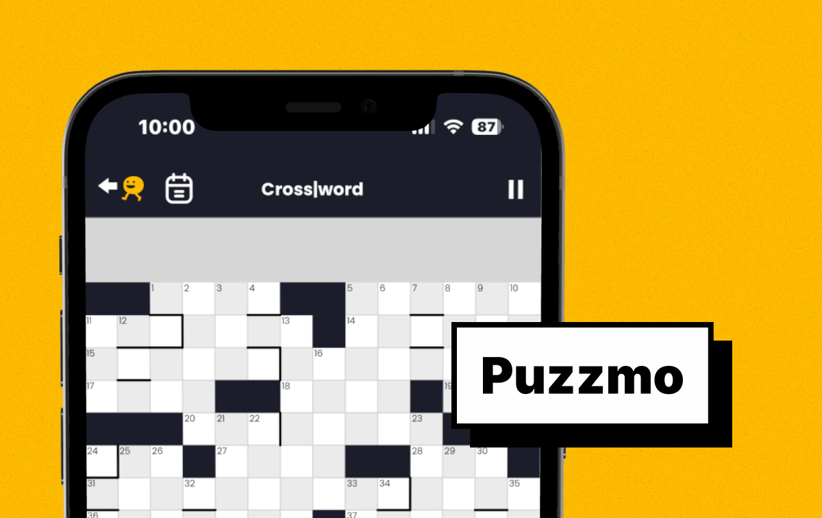 Puzzmo Cross|word mini crossword interface with contemporary clues and clean grid design
