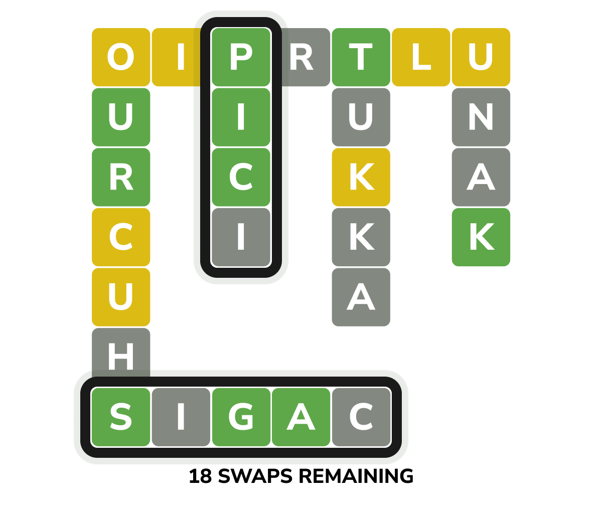 Two starting words to solve in Crosswordle