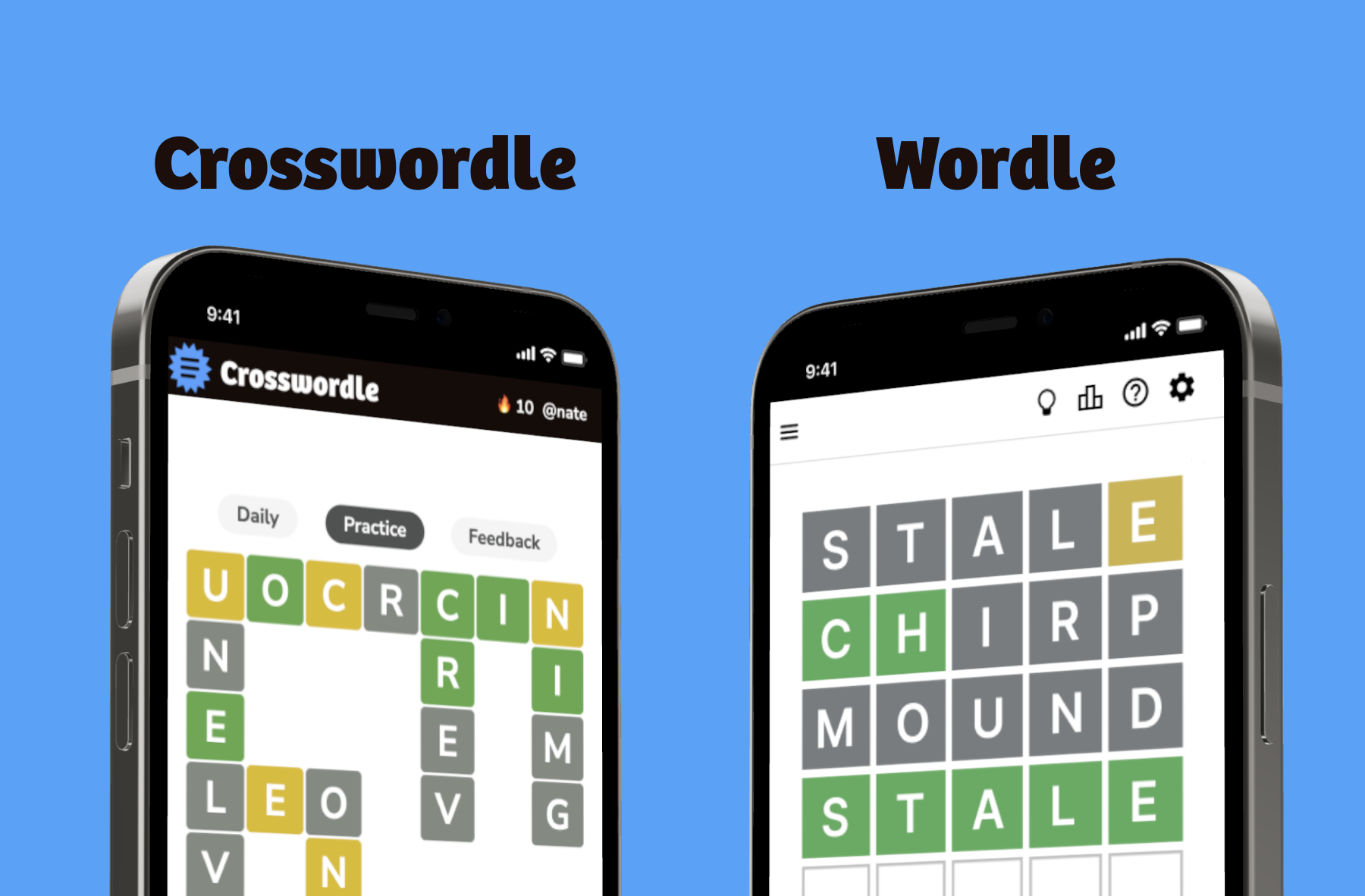 Crosswordle vs Wordle