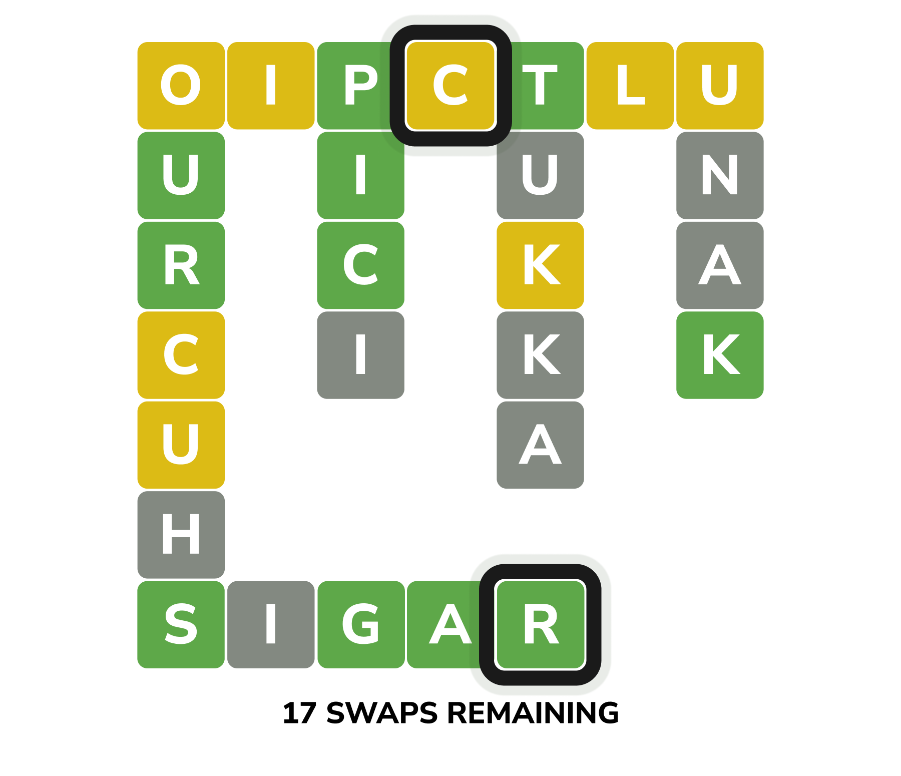 Win by swapping tiles to make words with Crosswordle