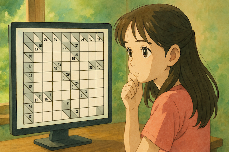 A child playing Kakuro Conquest