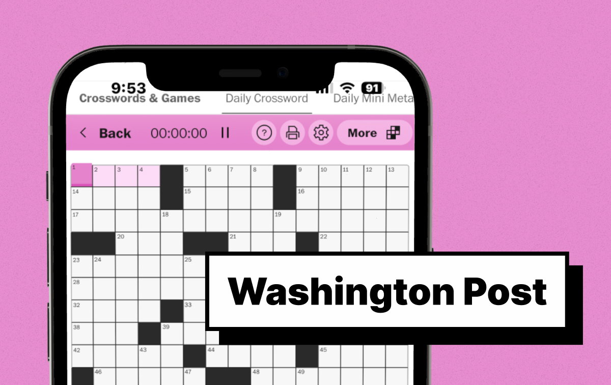 Washington Post Crossword weekly puzzle with traditional crossword grid layout
