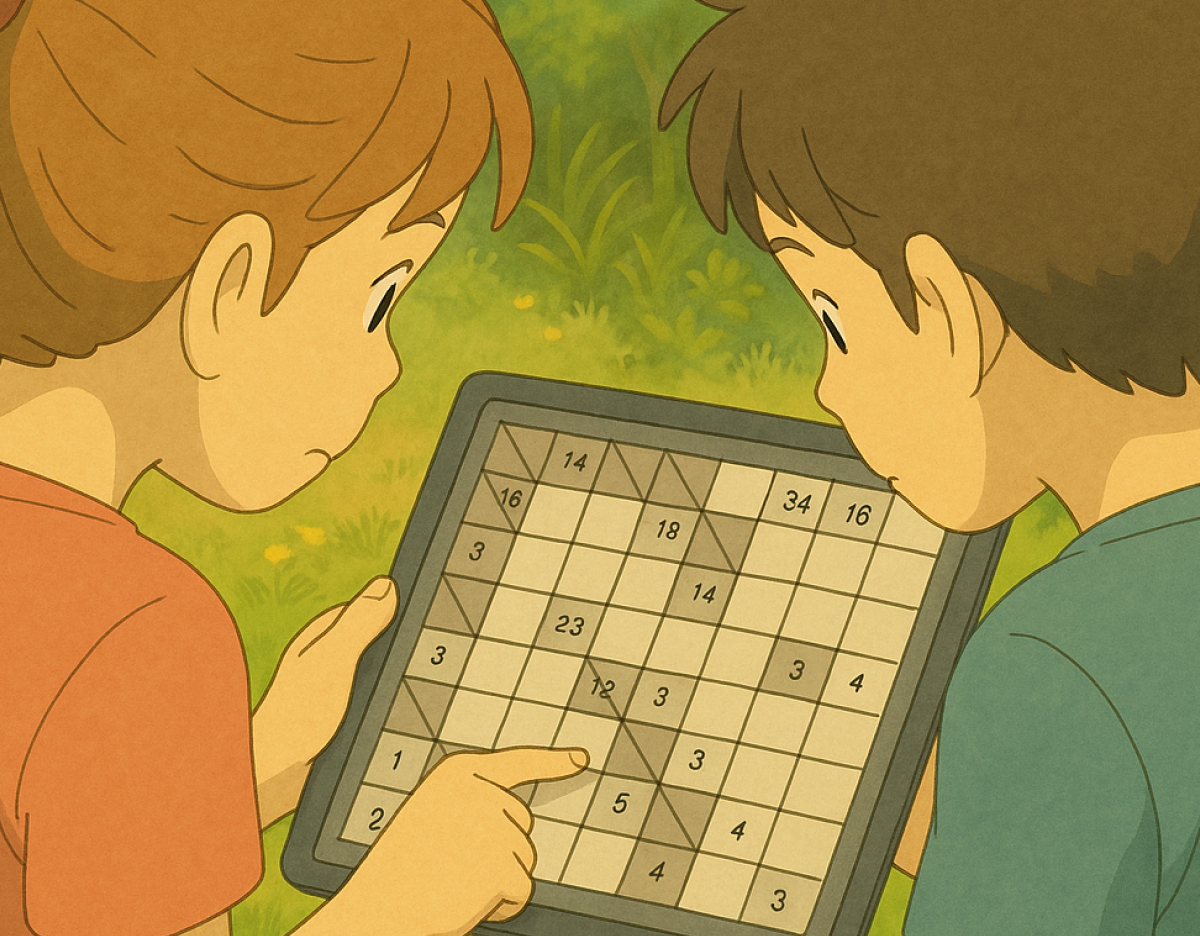 Two students playinh Kakuro