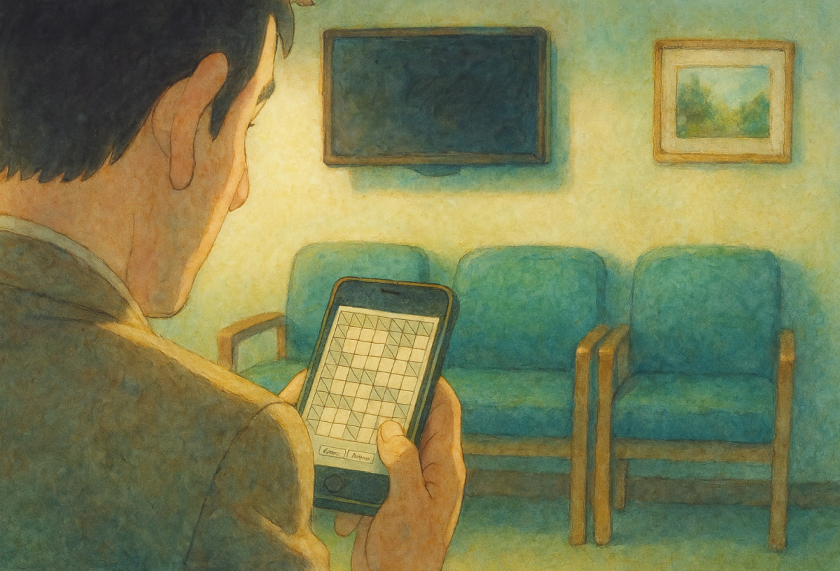 Playing Kakuro in the waiting room