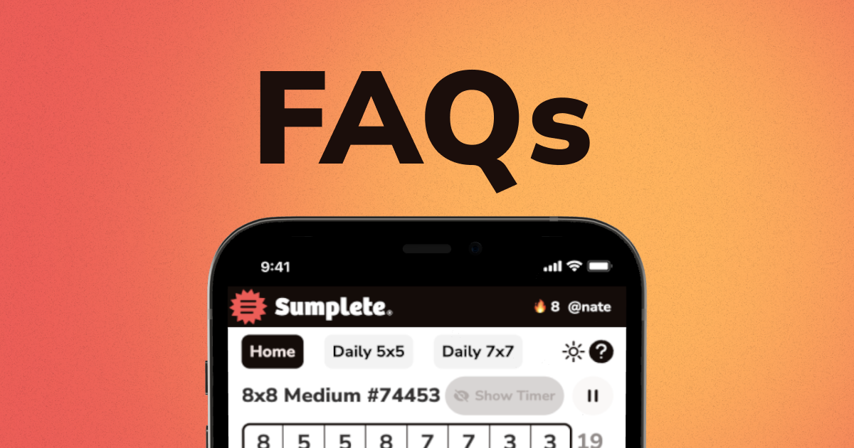 Sumplete FAQs