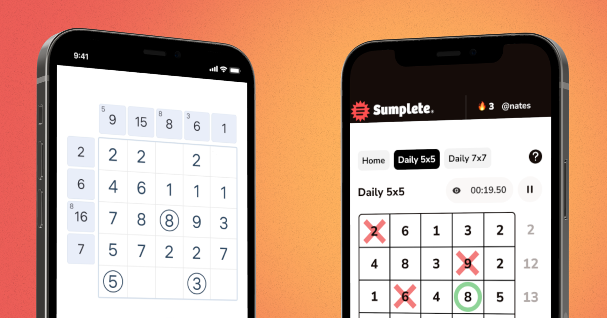 Number Sums vs Sumplete