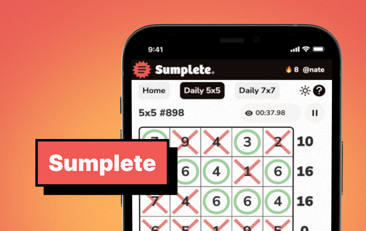 Sumplete sum elimination grid puzzle — free daily number game